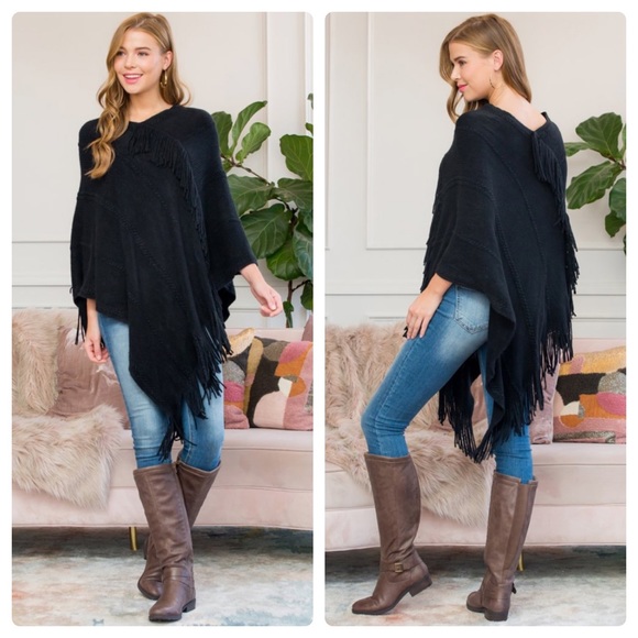 A Girl Thing Sweaters - ❤️2 for $40❤️soft black poncho